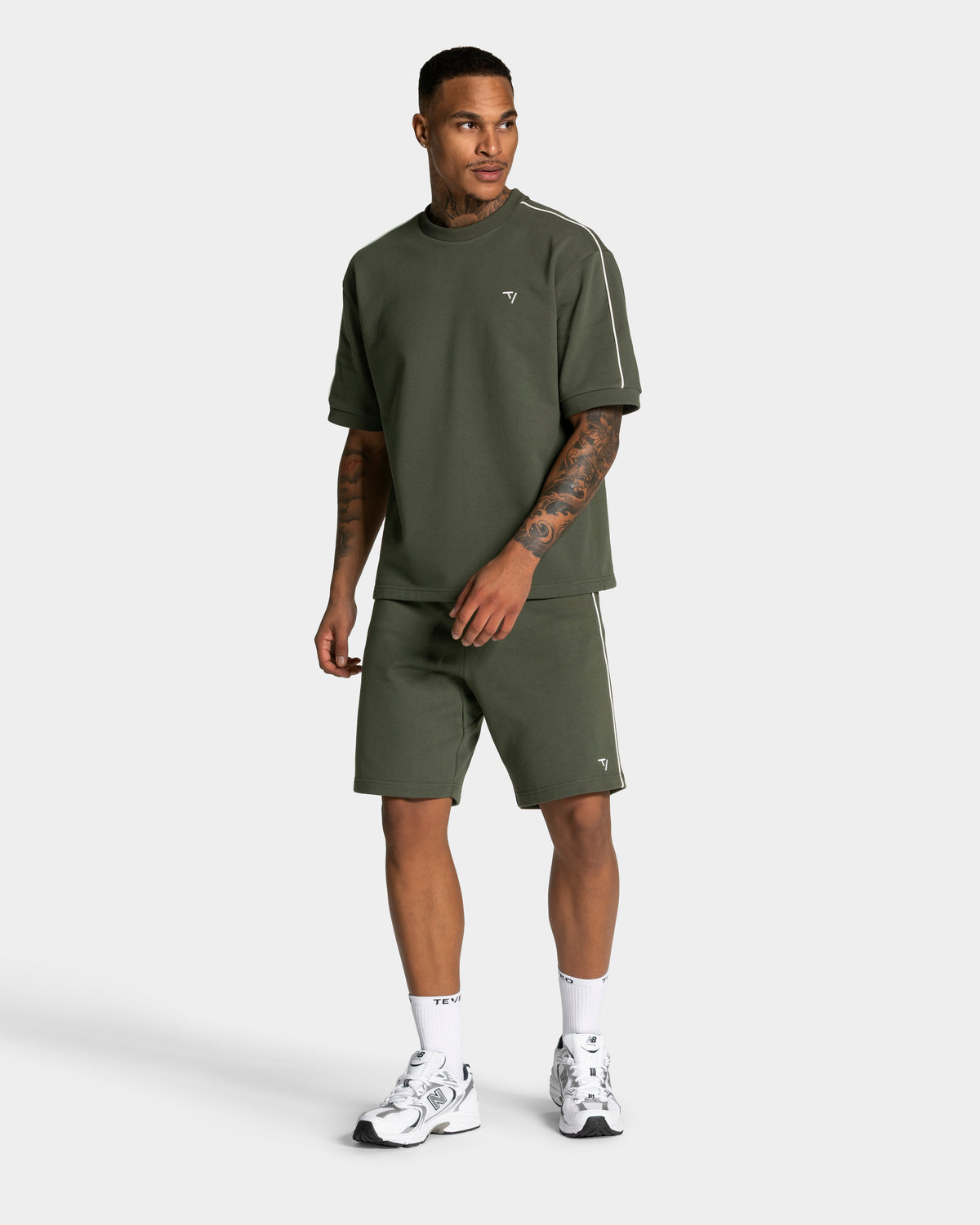 Contrastline Oversized T-Shirt ‘Khaki’