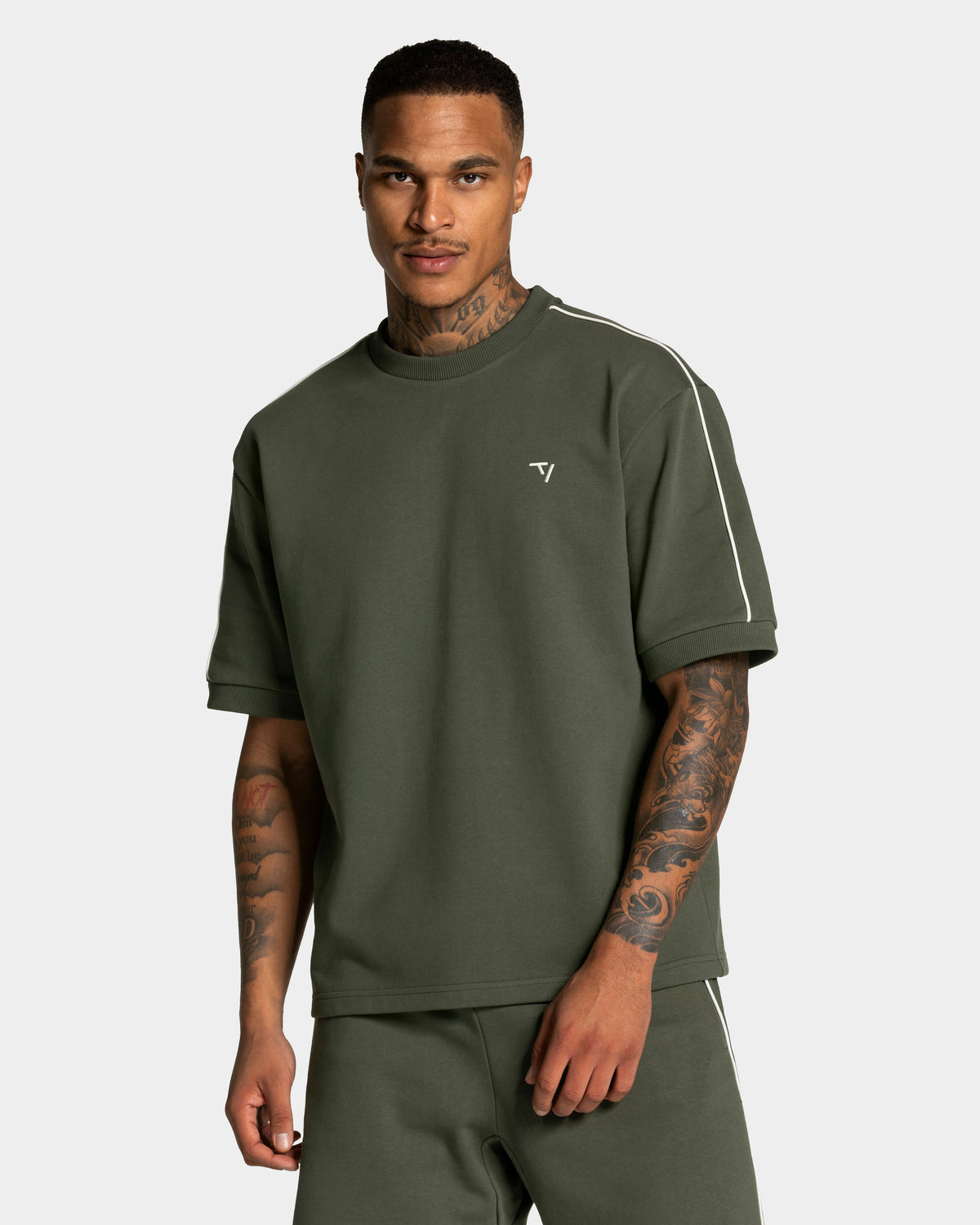 Contrastline Oversized T-Shirt ‘Khaki’