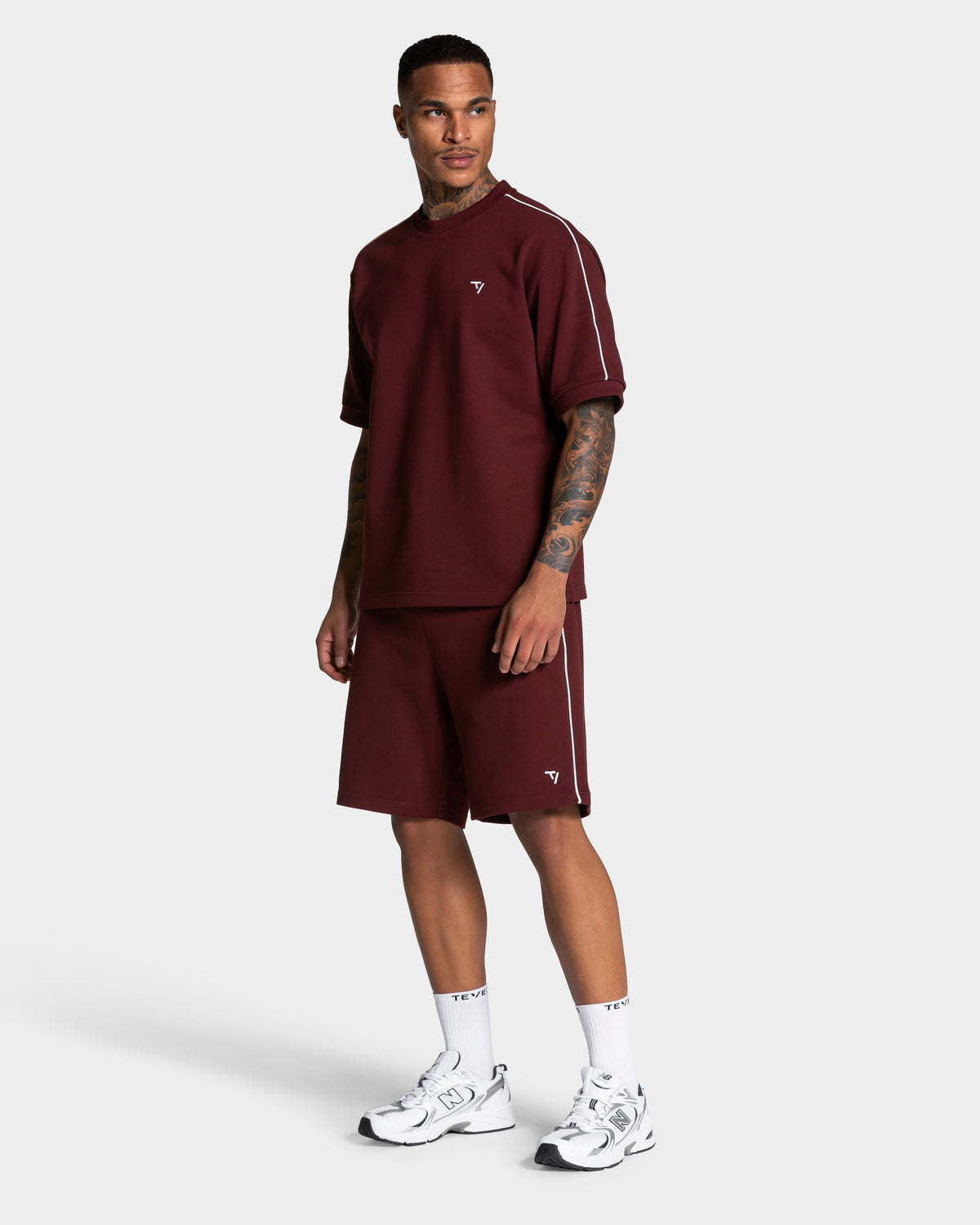 Contrastline Oversized T-Shirt ‘Burgundy’