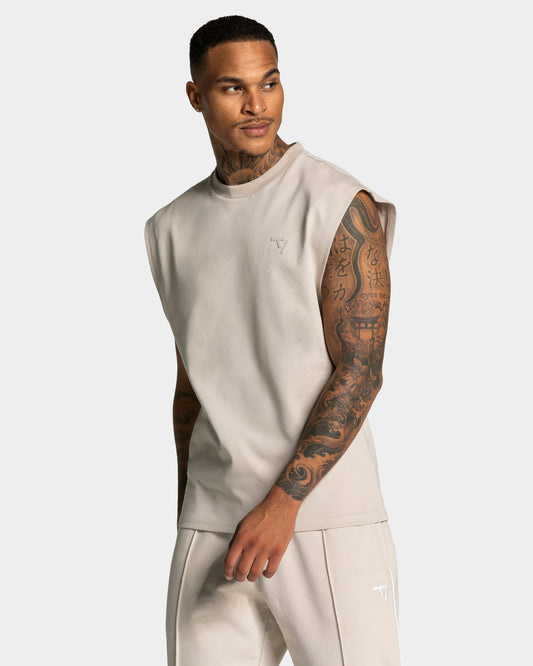 Contrastline Oversized Tank ‘Cream’