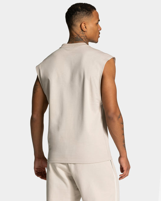 Contrastline Oversized Tank ‘Cream’