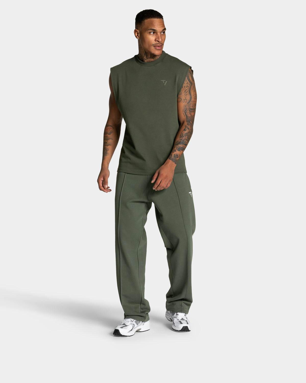 Contrastline Oversized Tank ‘Khaki’