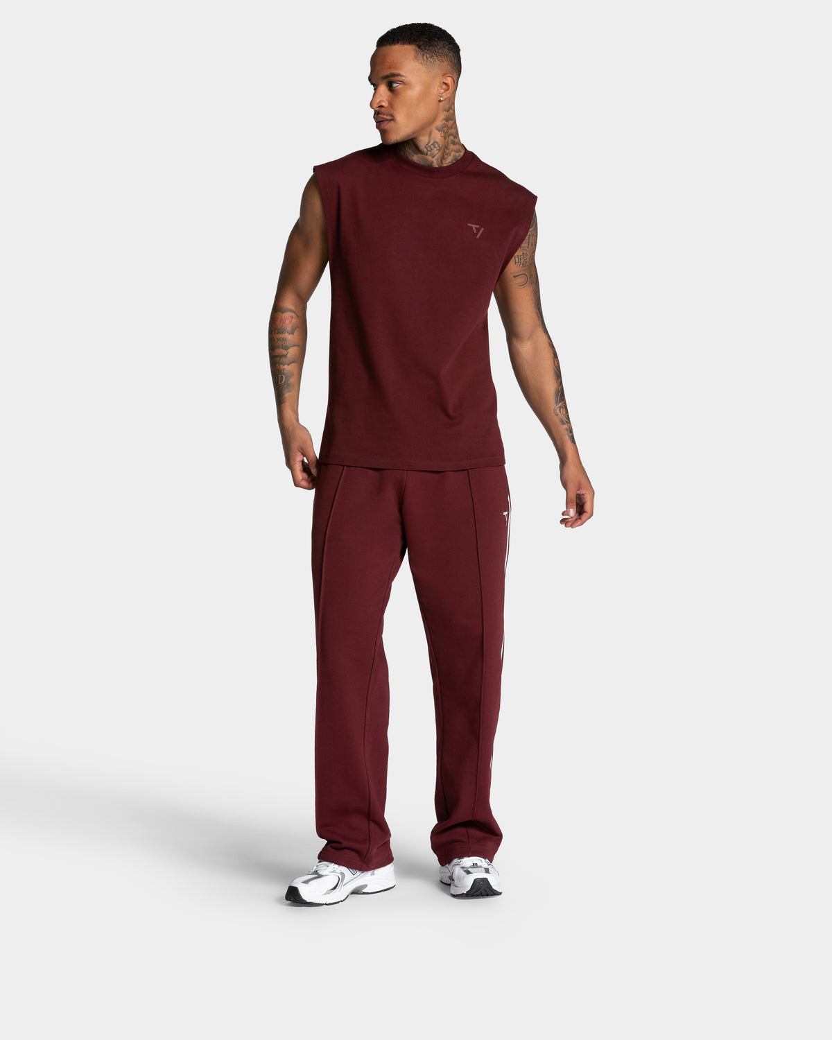Camiseta sin mangas oversize Contrastline «burdeos»