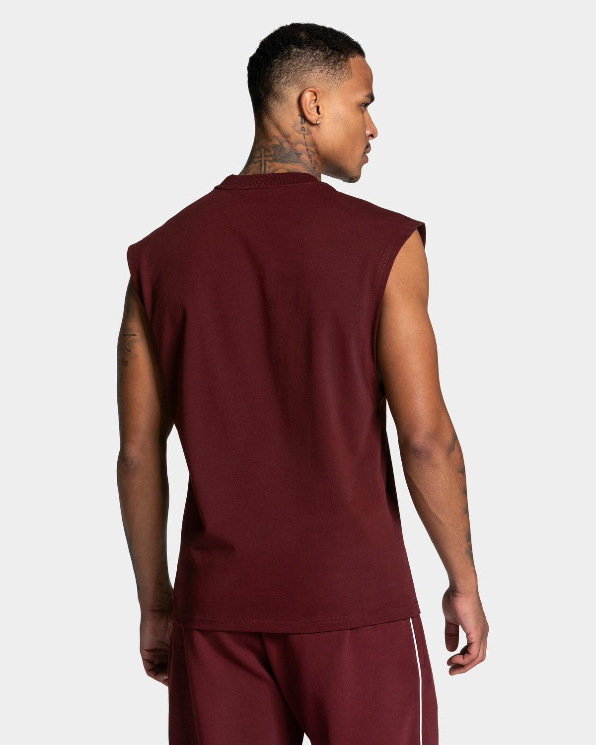 Camiseta sin mangas oversize Contrastline «burdeos»