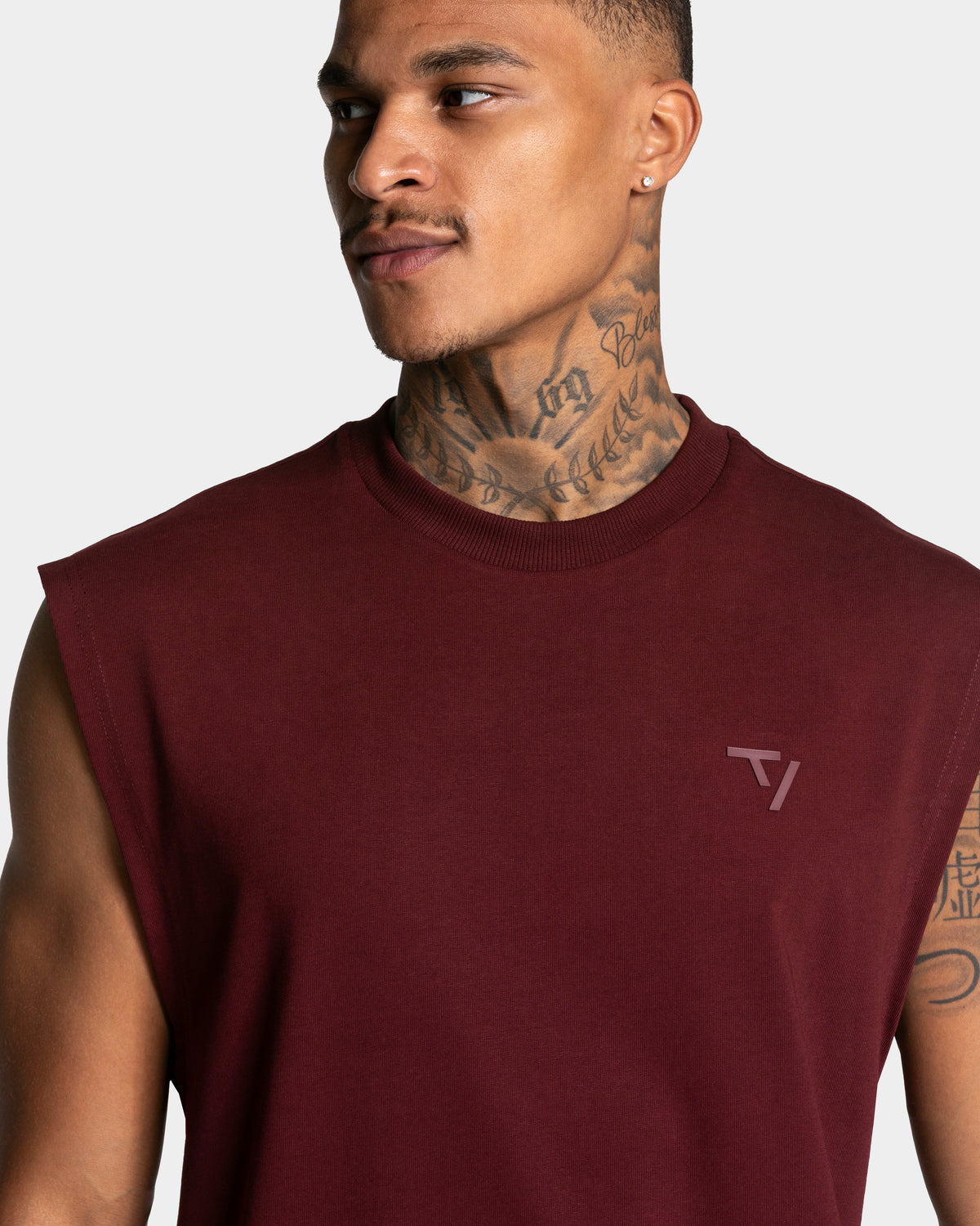 Camiseta sin mangas oversize Contrastline «burdeos»