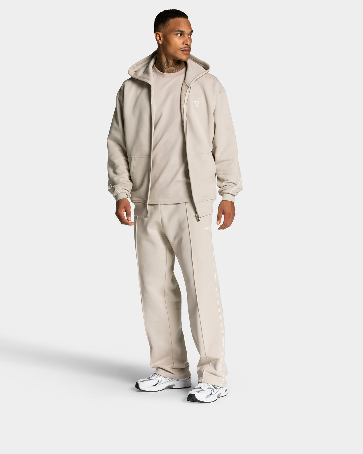 Contrastline Zip Jacke ‘Cream’
