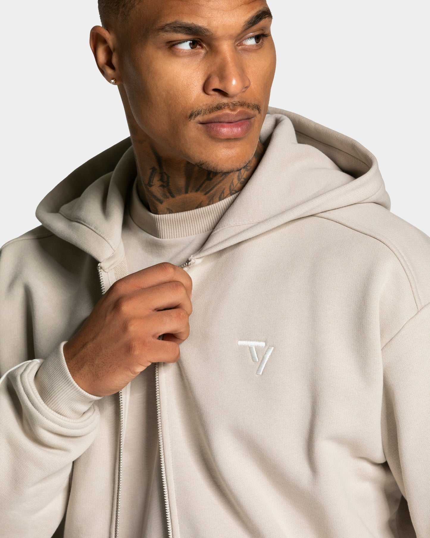 Contrastline Zip Jacke ‘Cream’