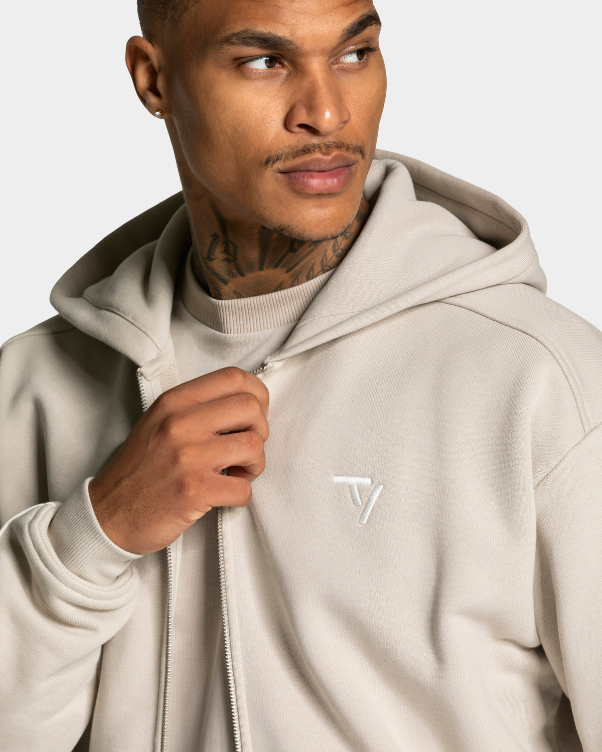 Contrastline Zip Jacke ‘Cream’