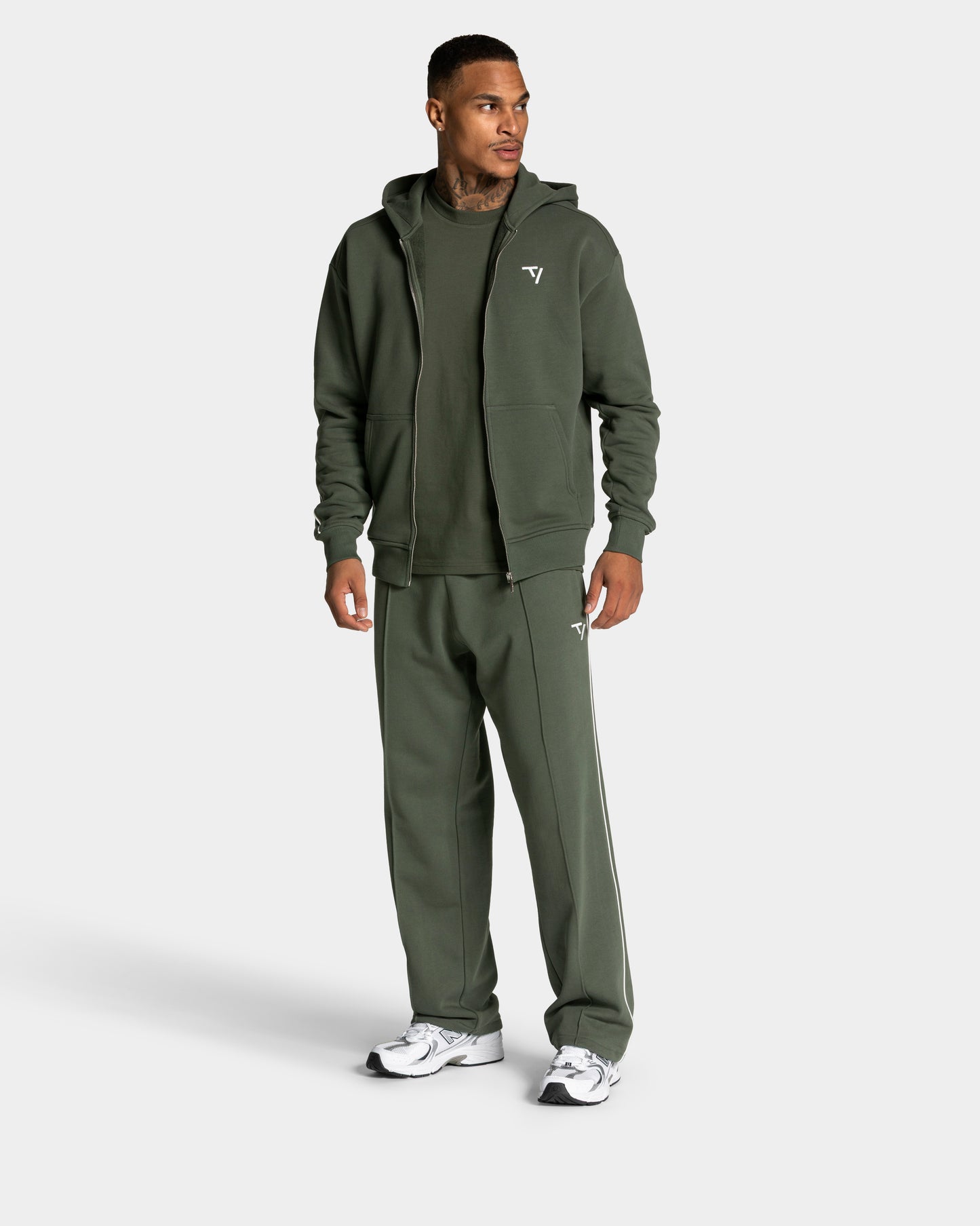 Contrastline Zip Jacke ‘Khaki’