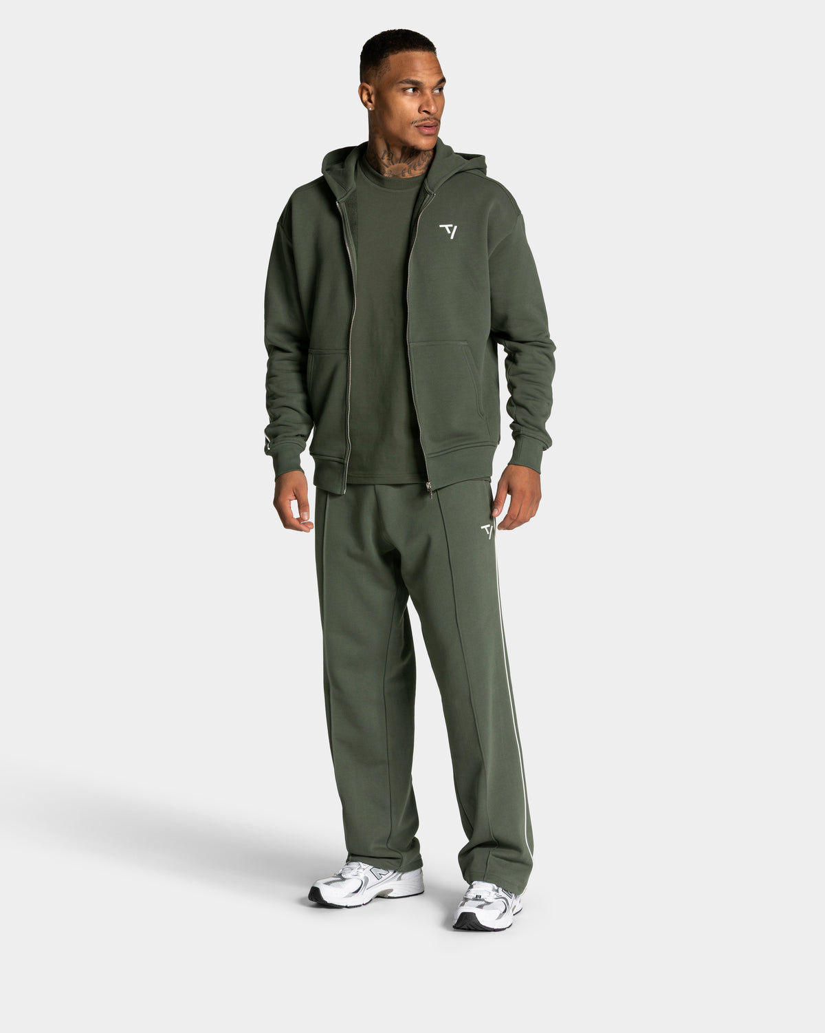 Contrastline Zip Jacke ‘Khaki’