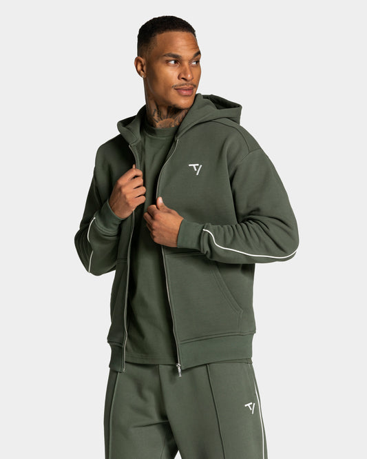 Contrastline Zip Jacke ‘Khaki’