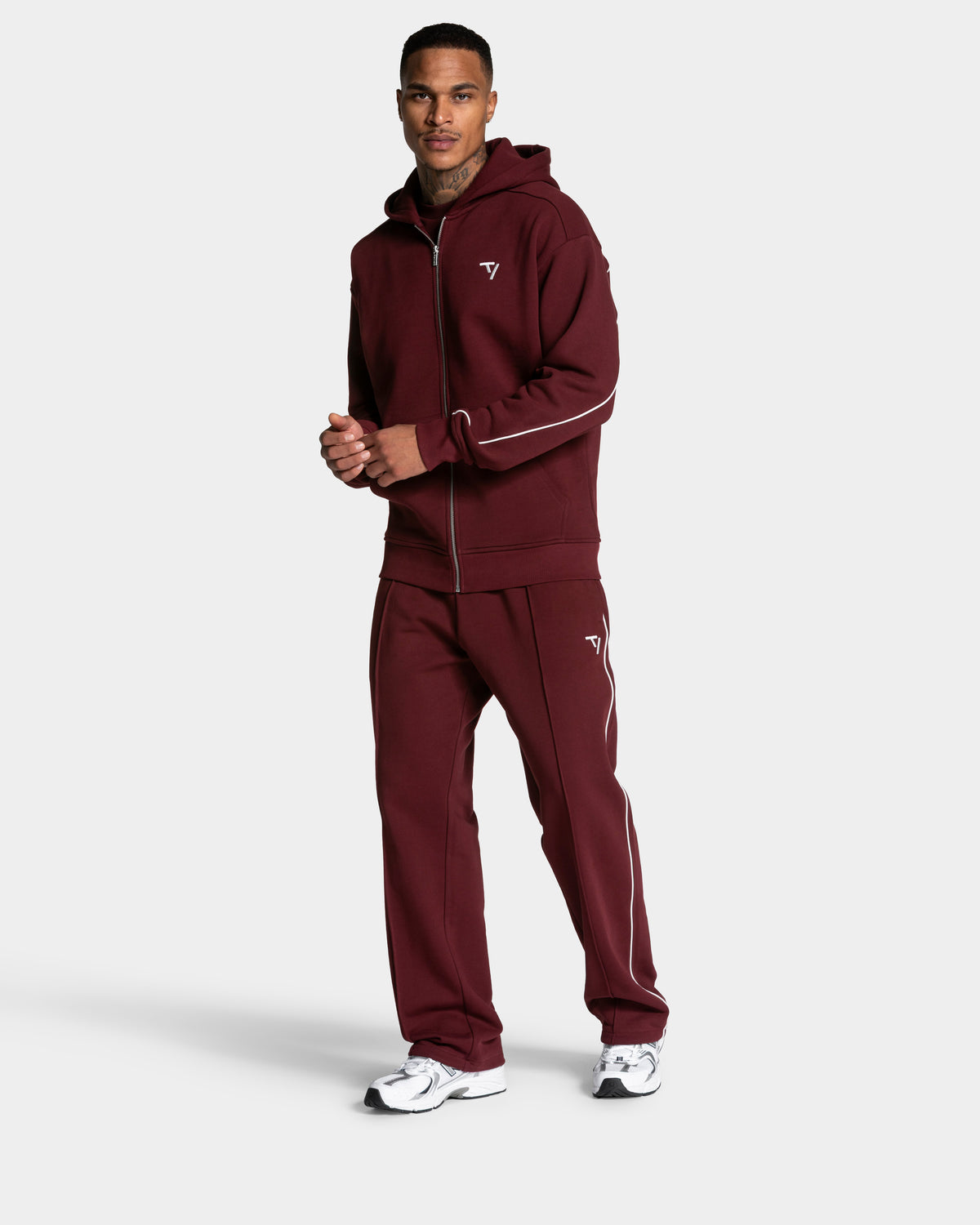 Contrastline Zip Jacket ‘Burgundy’