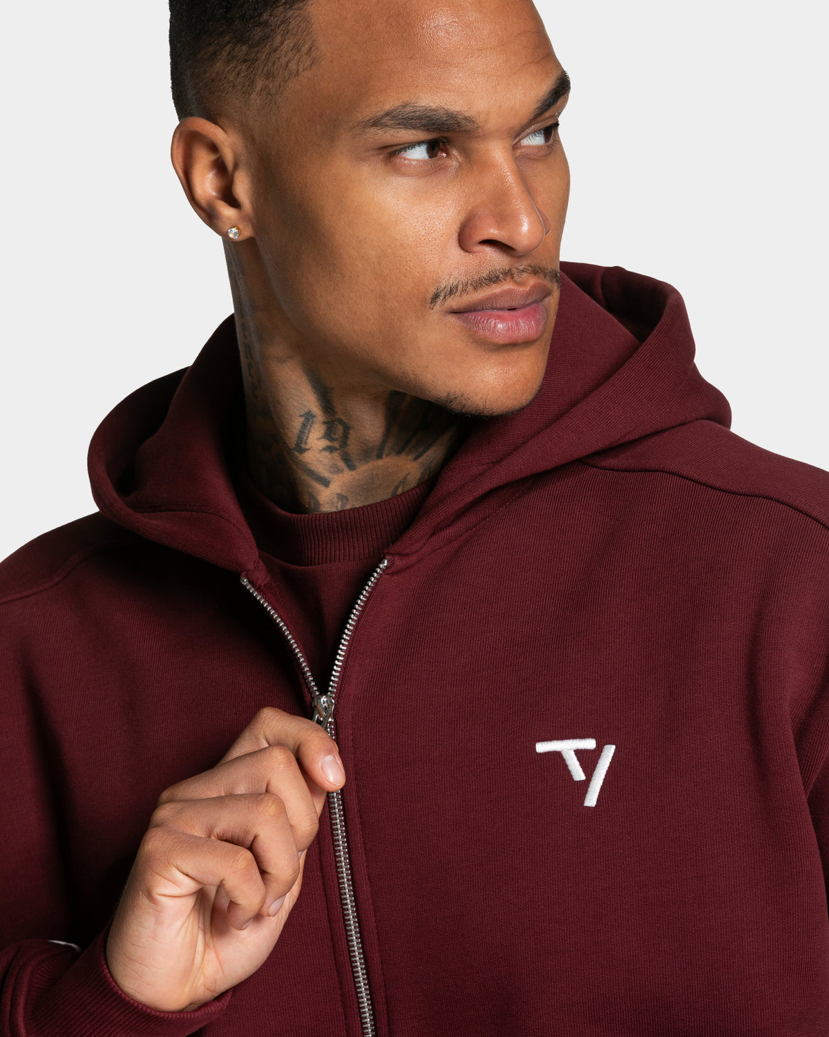 Contrastline Zip Jacket ‘Burgundy’
