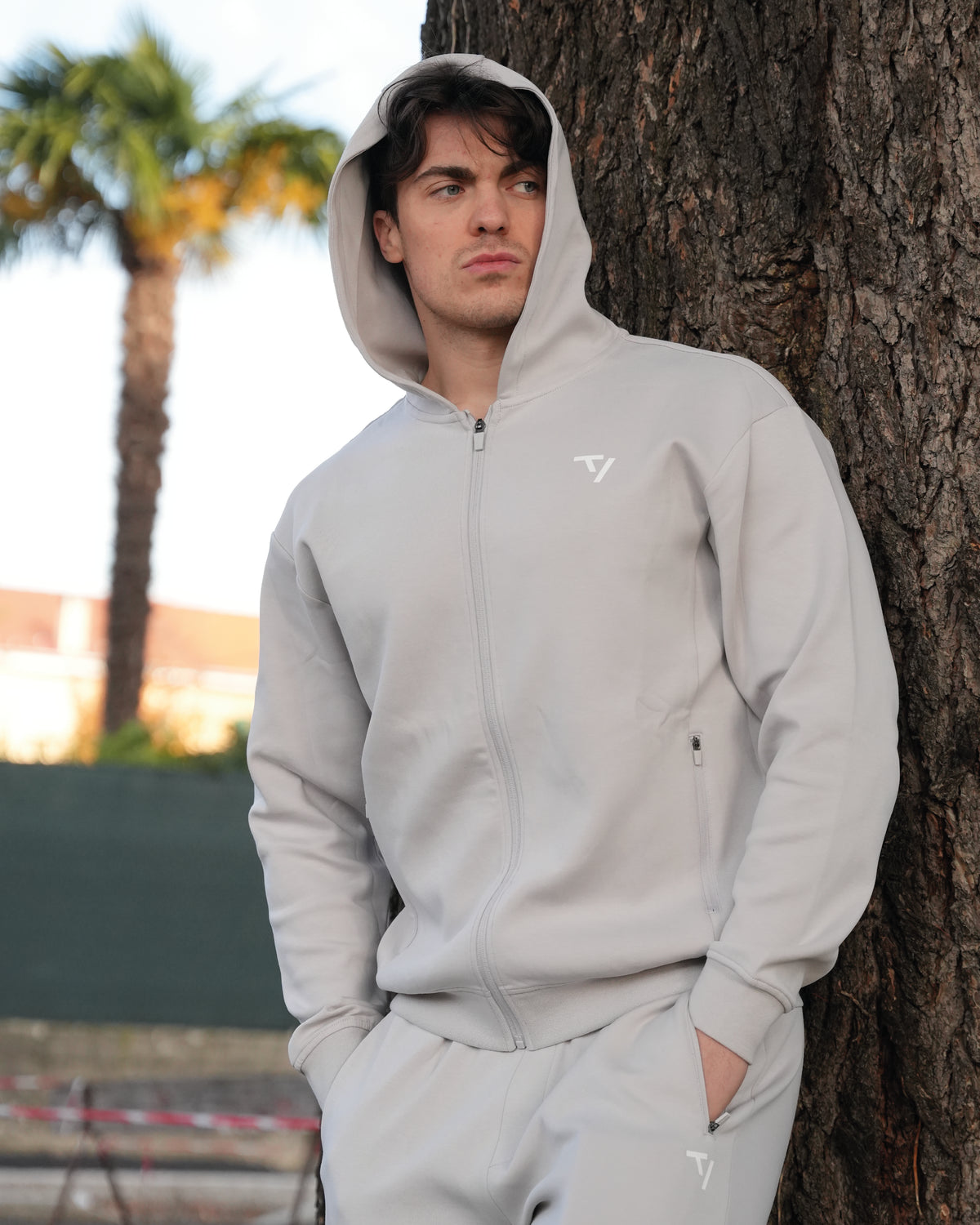 Sweat à capuche zippé Prime « Silver »