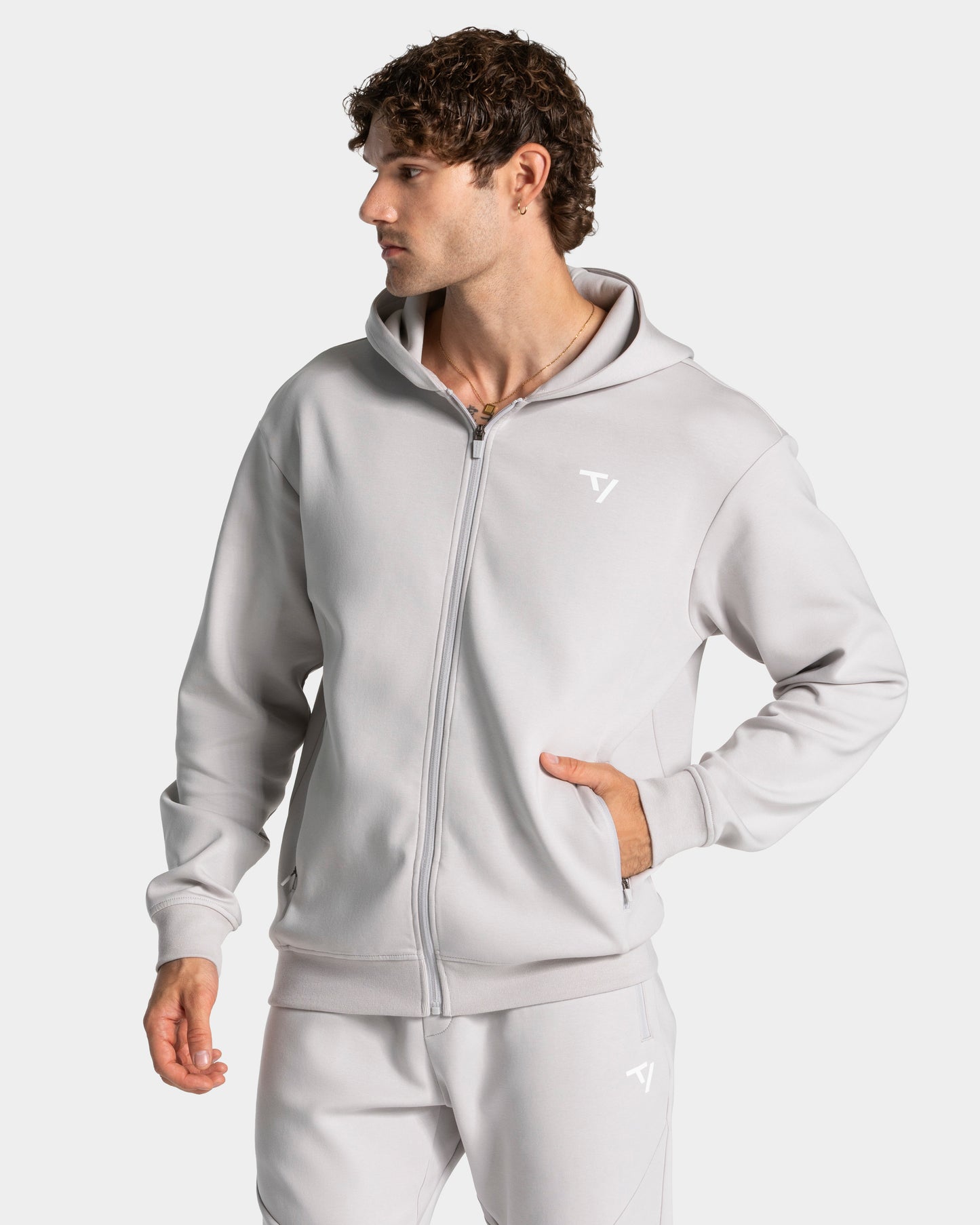 Sudadera con capucha y cremallera Prime «plateado»