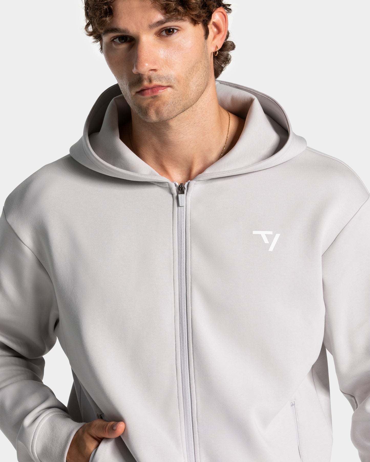 Sudadera con capucha y cremallera Prime «plateado»