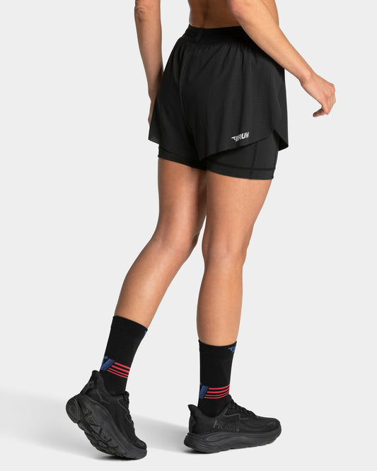 RUN 2in1 Shorts 5 Inch "Schwarz"
