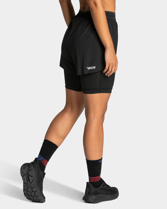 RUN 2in1 Shorts 8 Inch "Schwarz"
