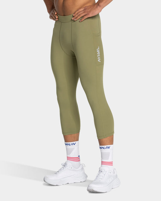 RUN 3/4 Tights ‘Olive’