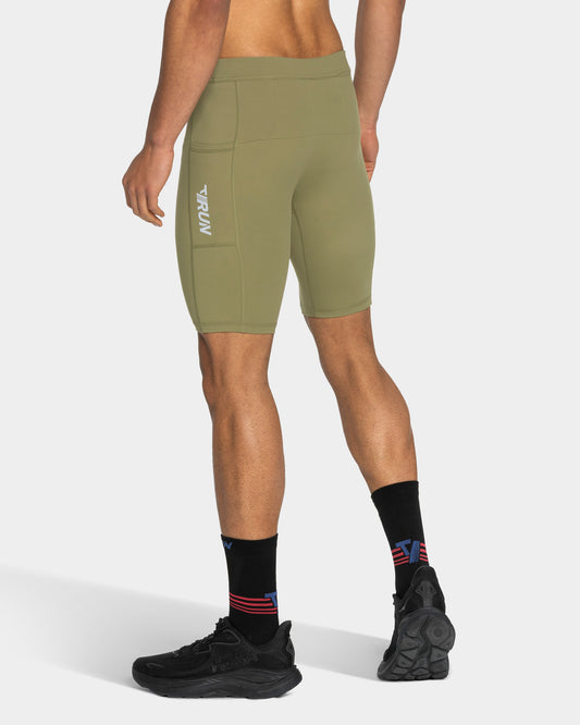 RUN Half Tights 9 Inch ‘Olive’