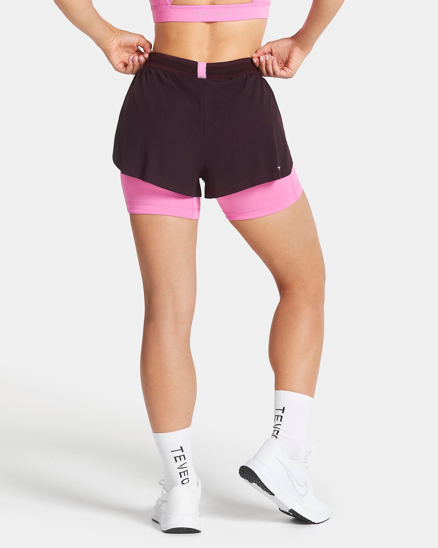 RUN 2in1 Shorts 5 Inch ‘Merlot / Boost Pink’