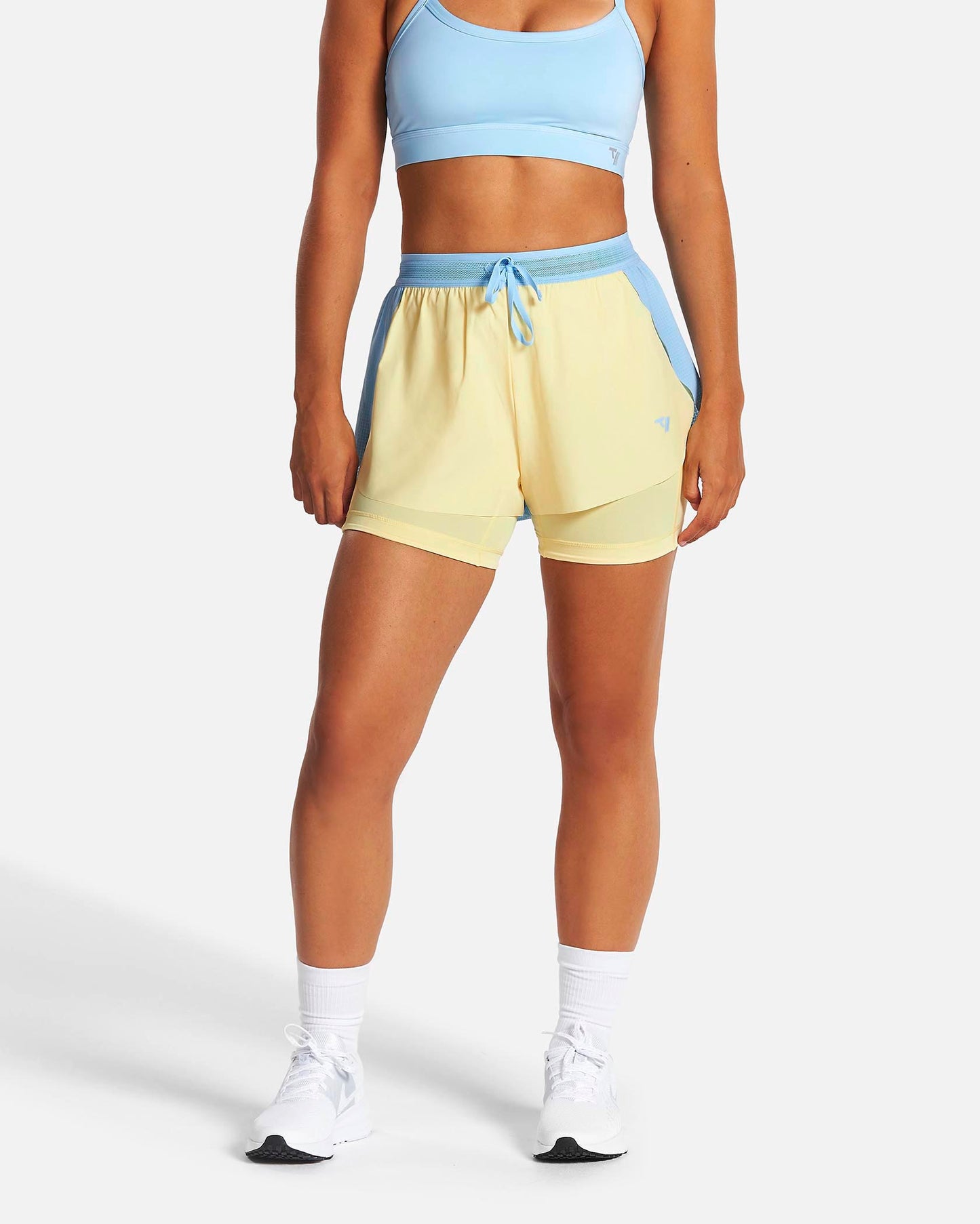RUN 2in1 Shorts 5 Inch ‘Ice Blue / Butter Yellow’