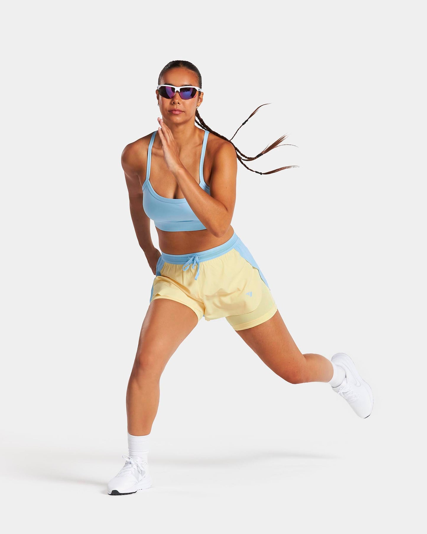 RUN 2in1 Shorts 5 Inch ‘Ice Blue / Butter Yellow’