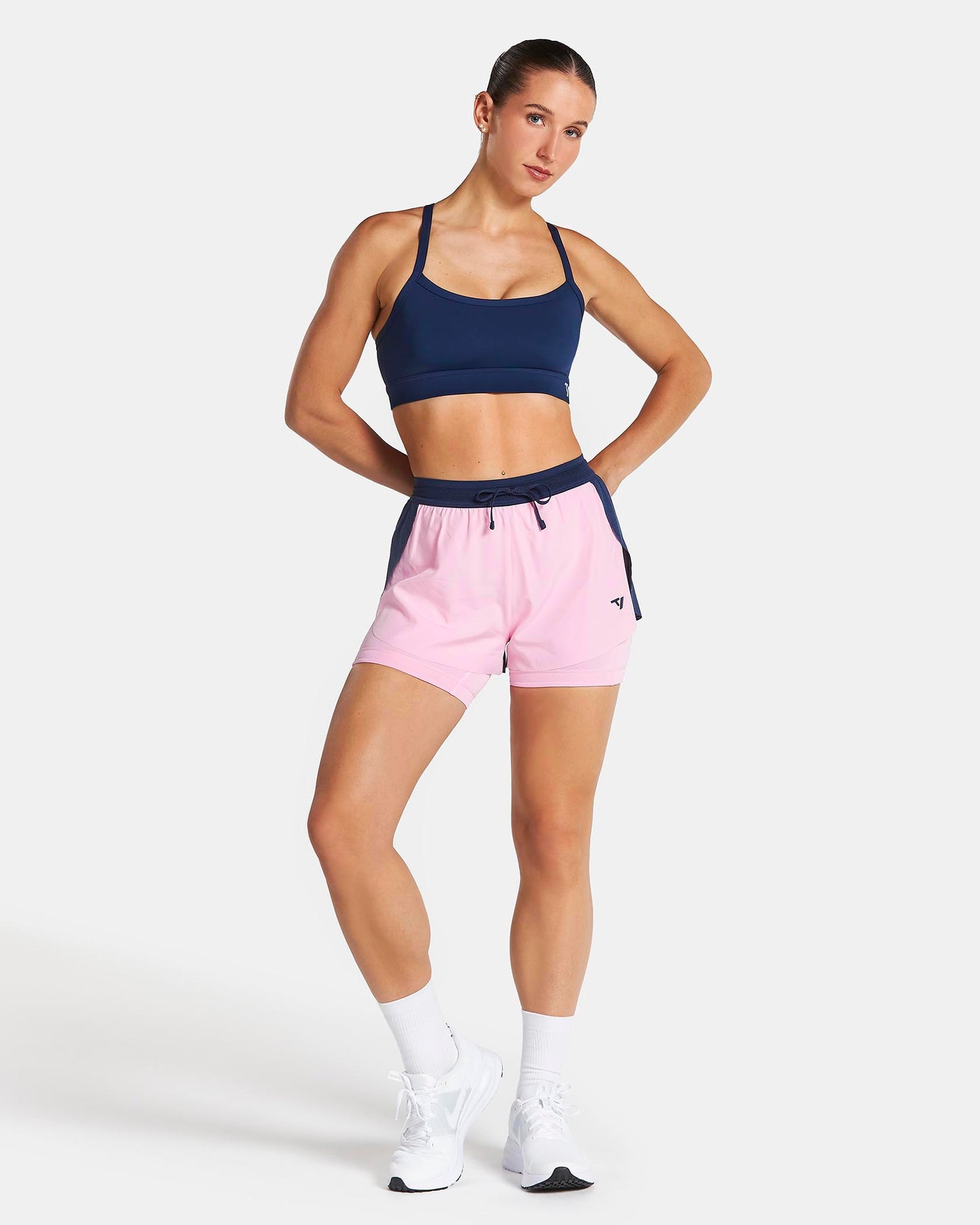 RUN 2in1 Shorts 5 Inch ‘Dark Blue / True Pink’