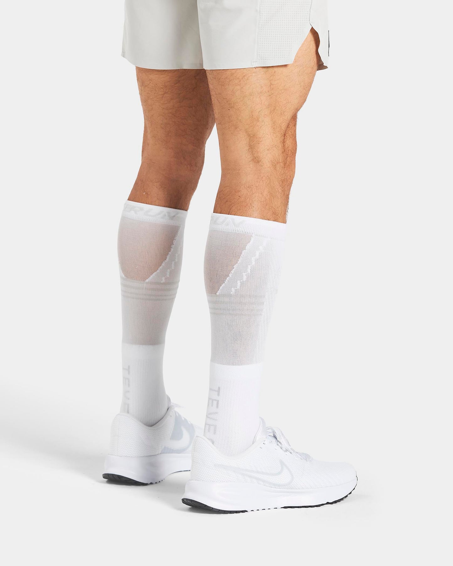 RUN Performance Leg Sleeve "Weiß - Hellgrau"