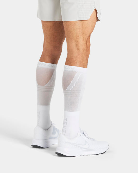 RUN Performance Leg Sleeve "Weiß - Hellgrau"