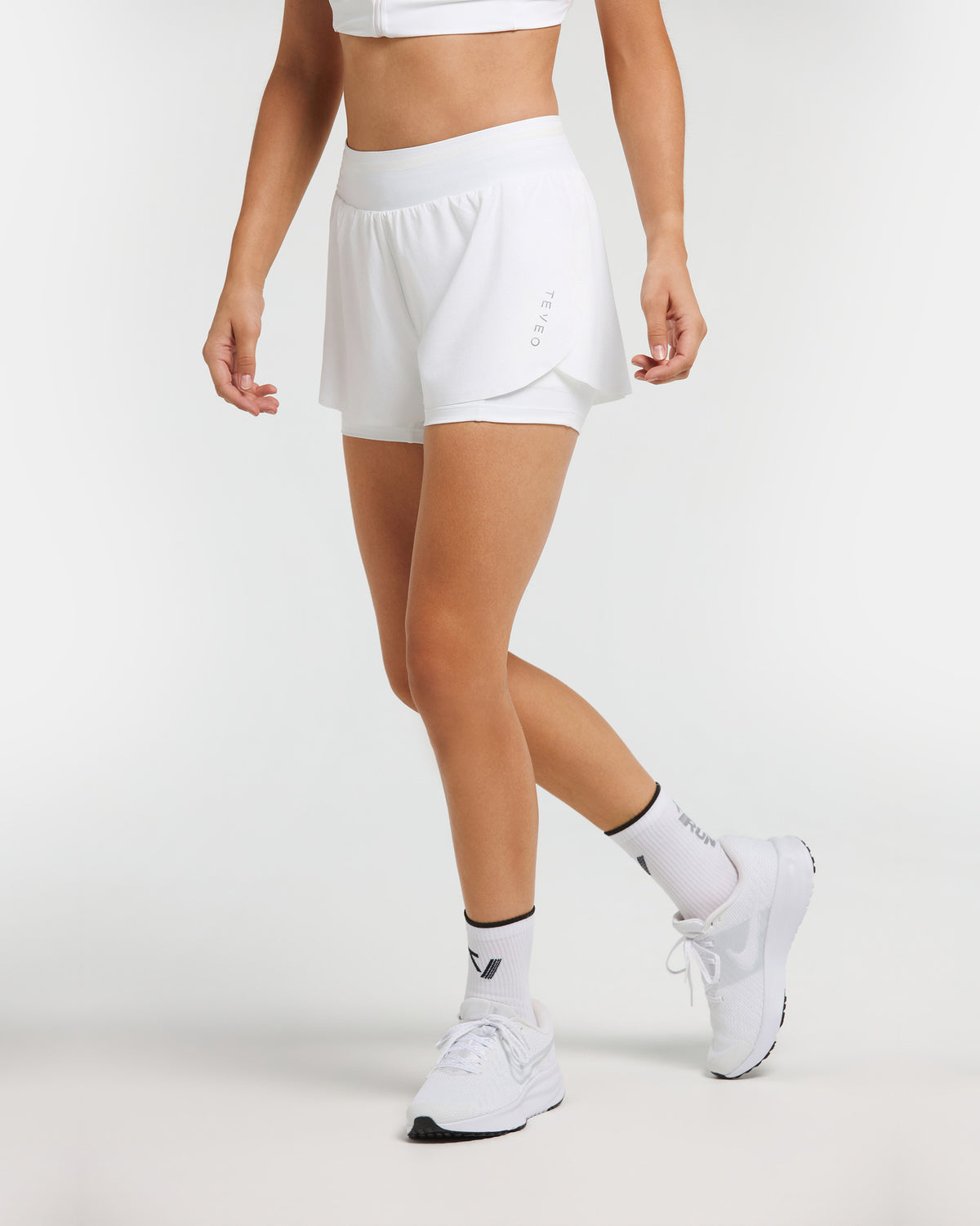 Short 2-en-1 RUN RACE « blanc »