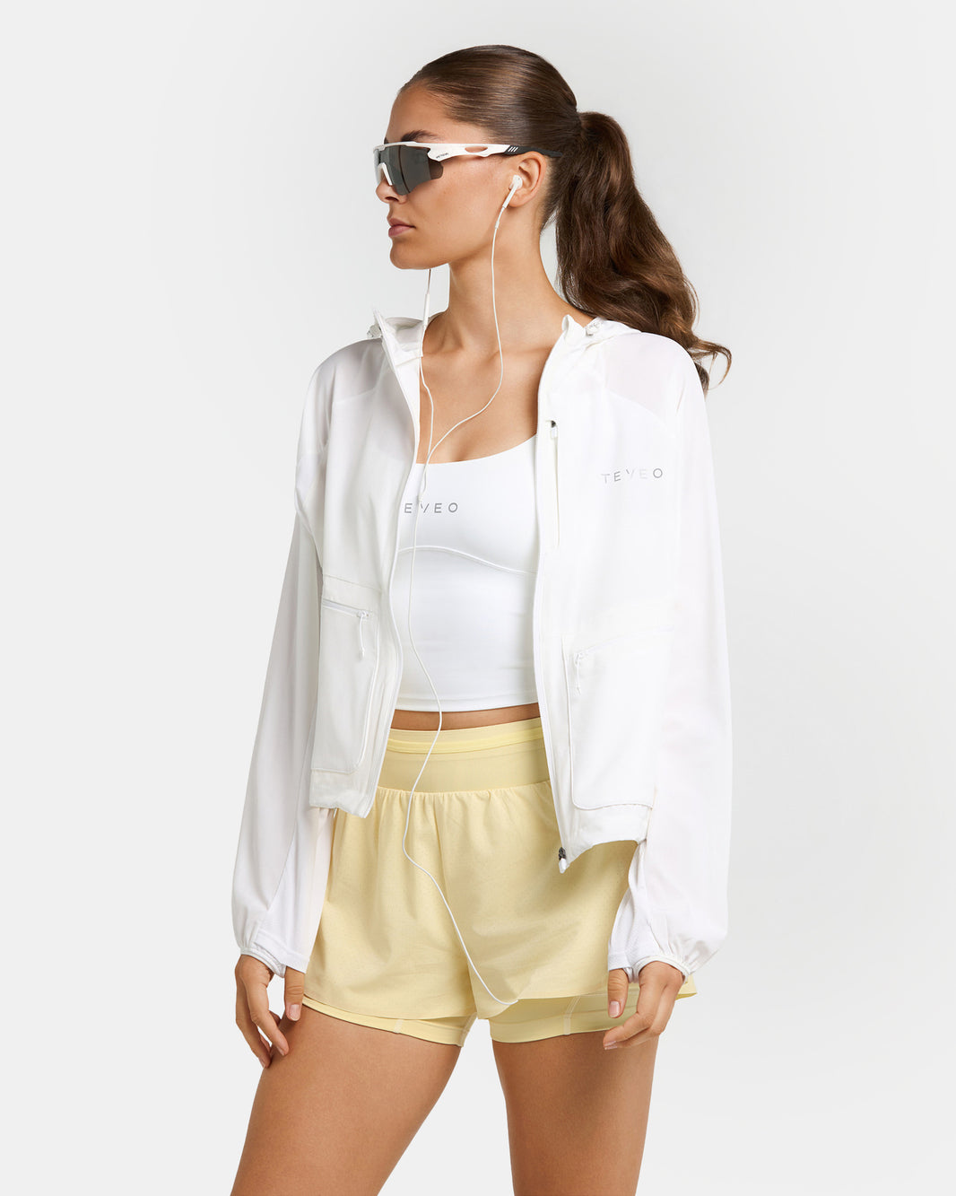 Giacca con zip RUN RACE “Bianco"