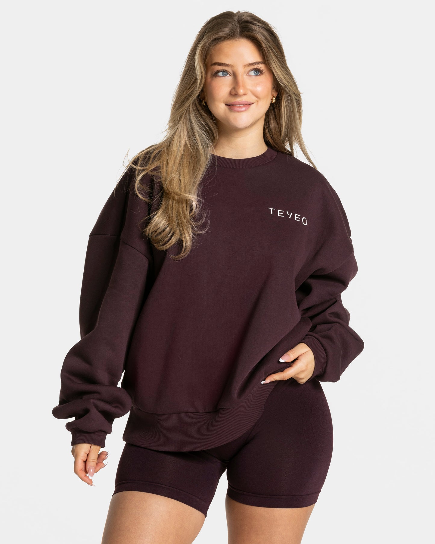 Sweat-shirt oversize Signature « Merlot »