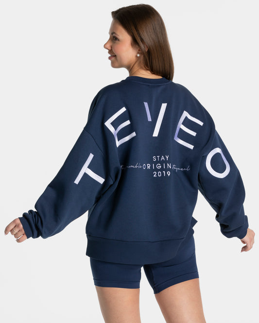 Felpa Signature Oversized “Blu scuro”