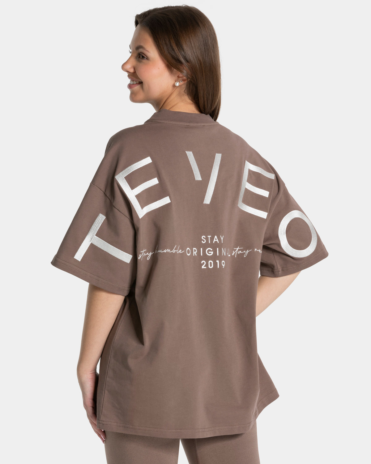 T-Shirt Signature oversize „Mokka”
