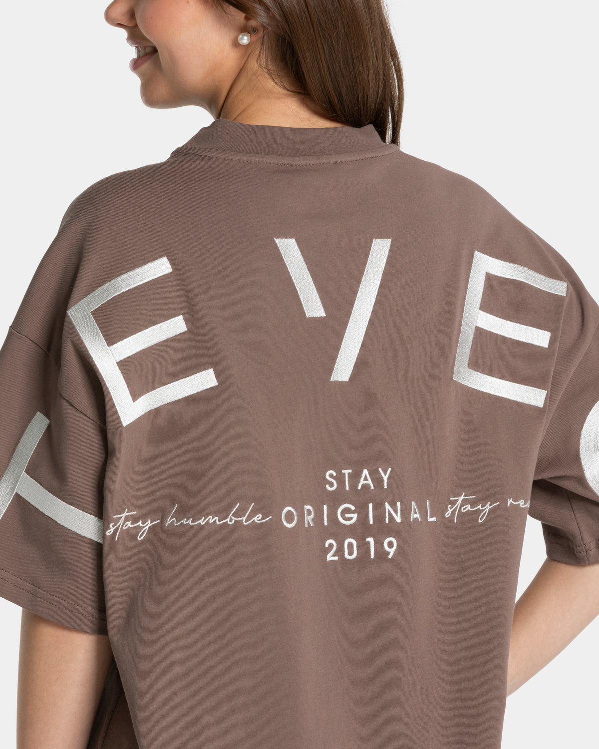T-Shirt Signature oversize „Mokka”