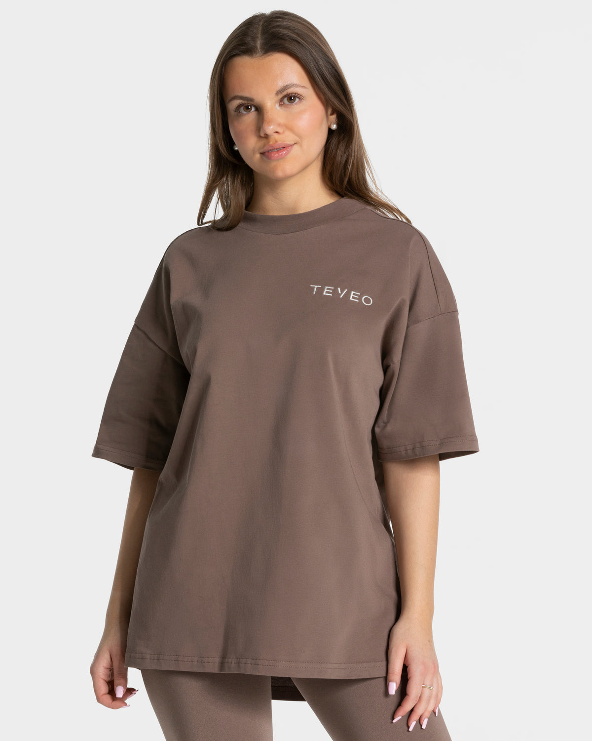 T-Shirt Signature oversize „Mokka”