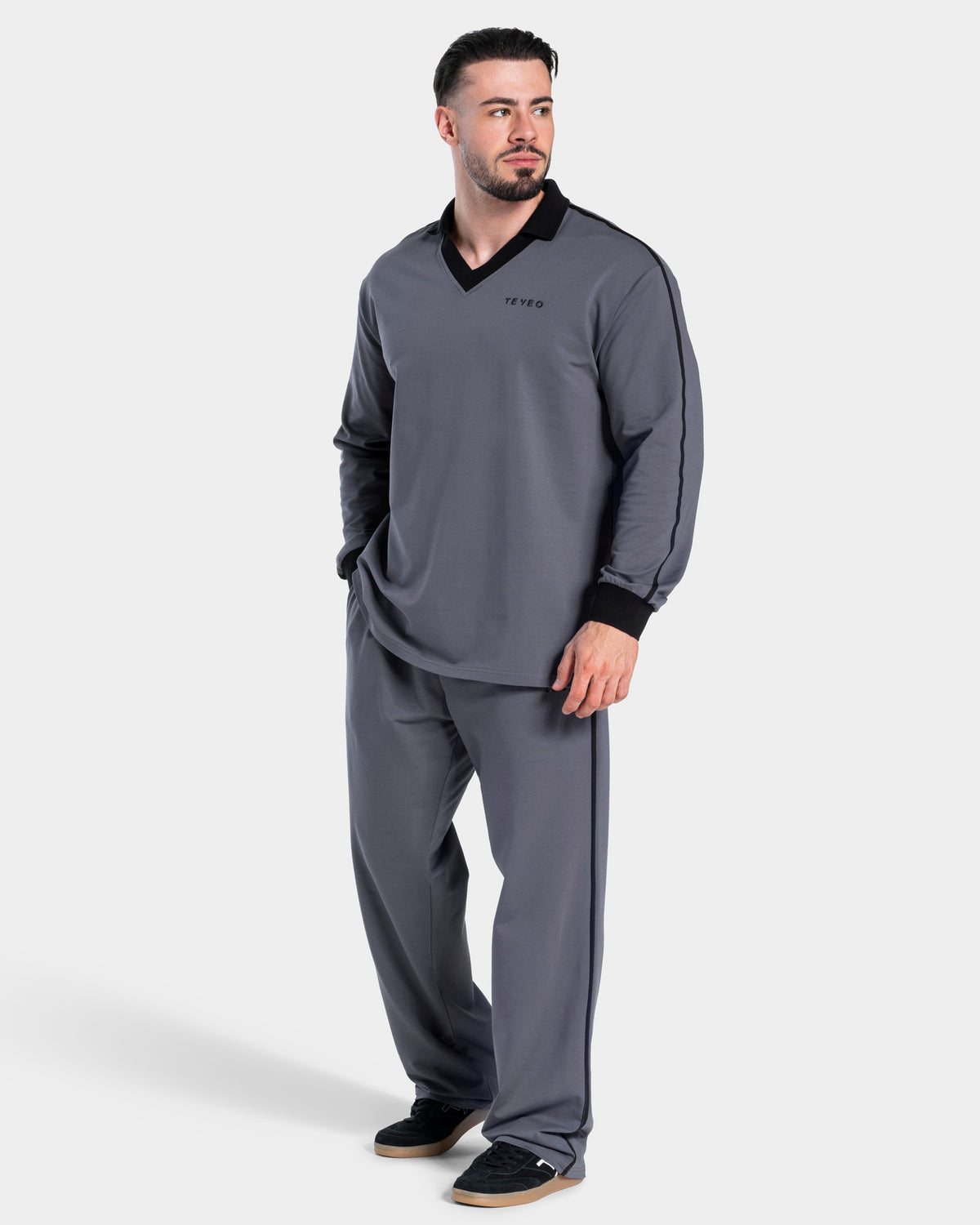 Soft Polo Longsleeve ‘Graphite’