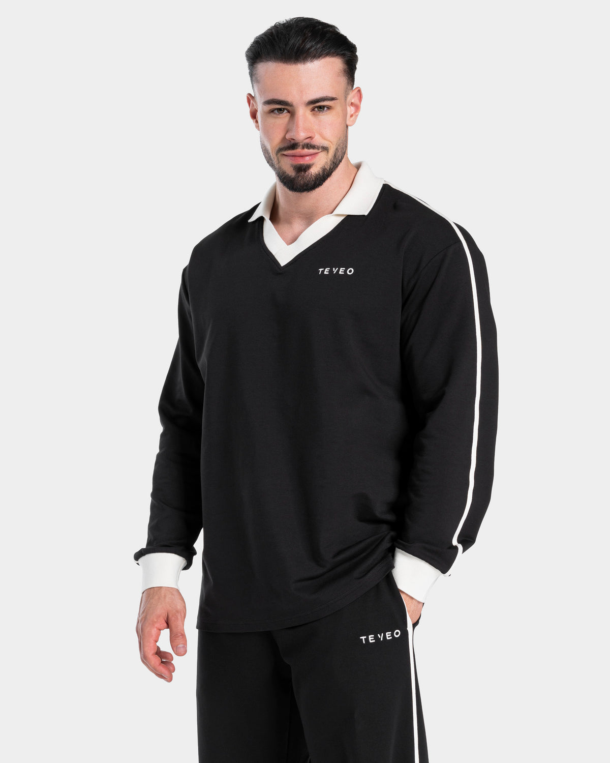 Soft Polo Longsleeve "Schwarz"