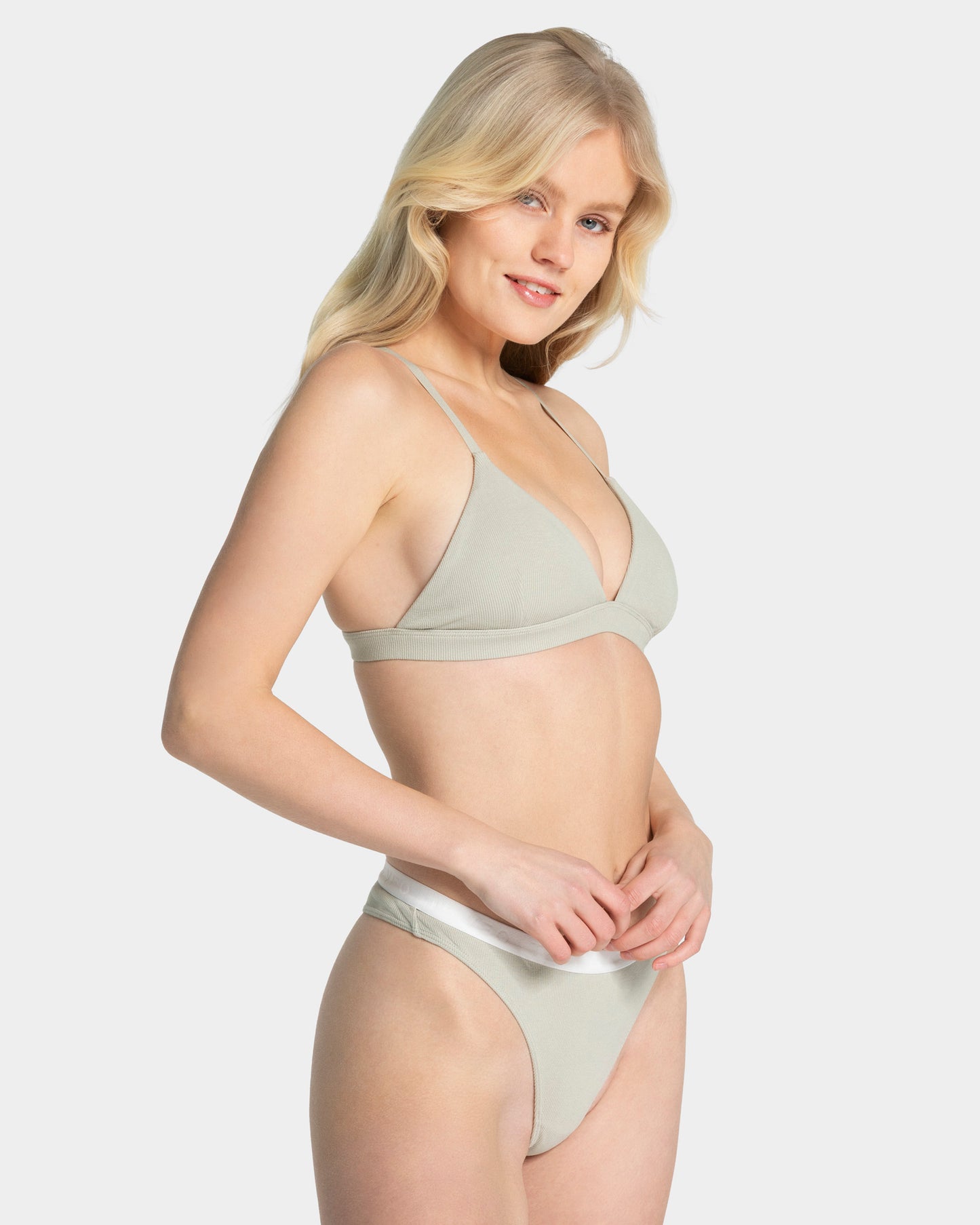 Soft Ribbed Thong ‘Pistachio’
