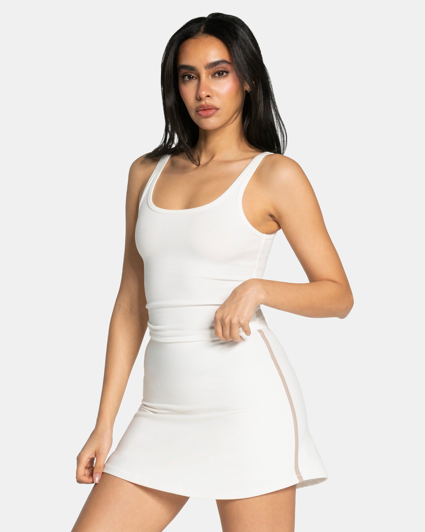 Soft Ribbed Top ‘Off White’