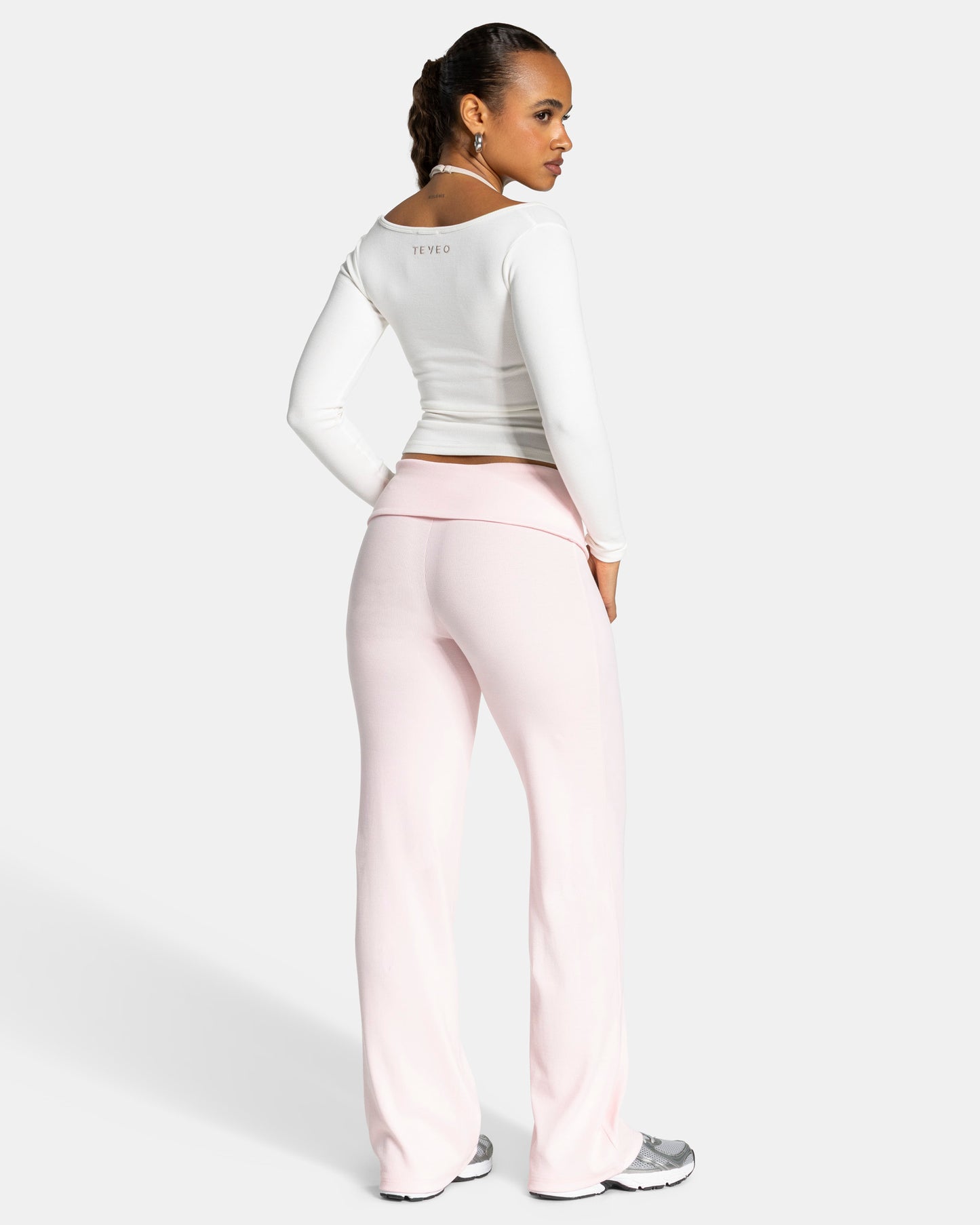 Soft Ribbed Foldover Straight Leg Pants Tall ''Blossom''