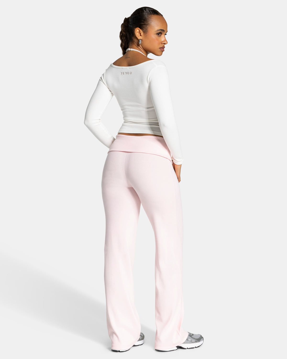 Soft Ribbed Foldover Straight Leg Pants Tall ''Blossom''