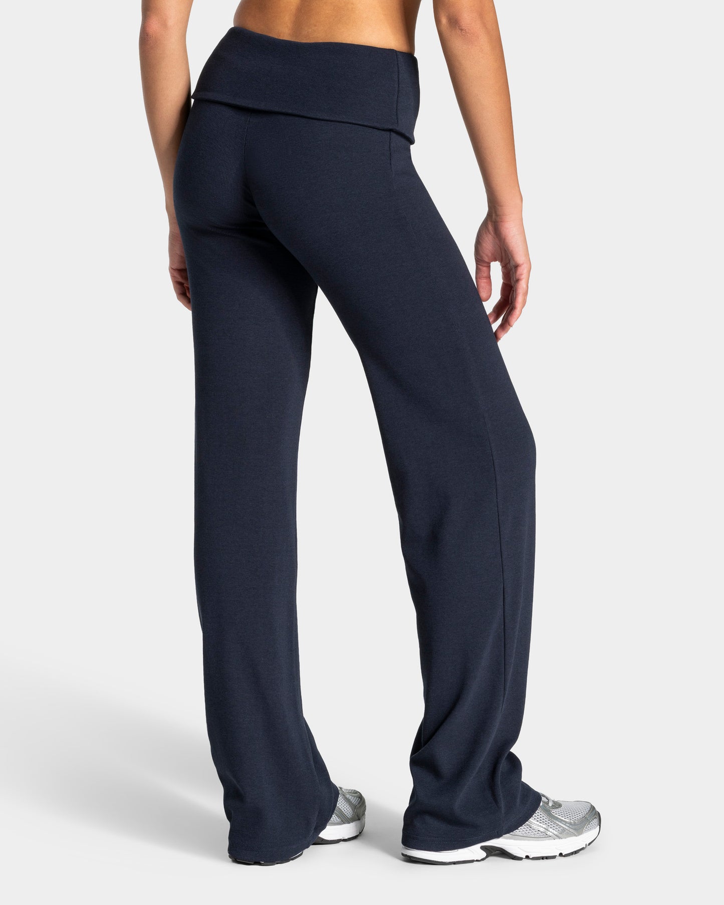 Pantalones Soft Ribbed Foldover Straight Leg Regular «Midnight»