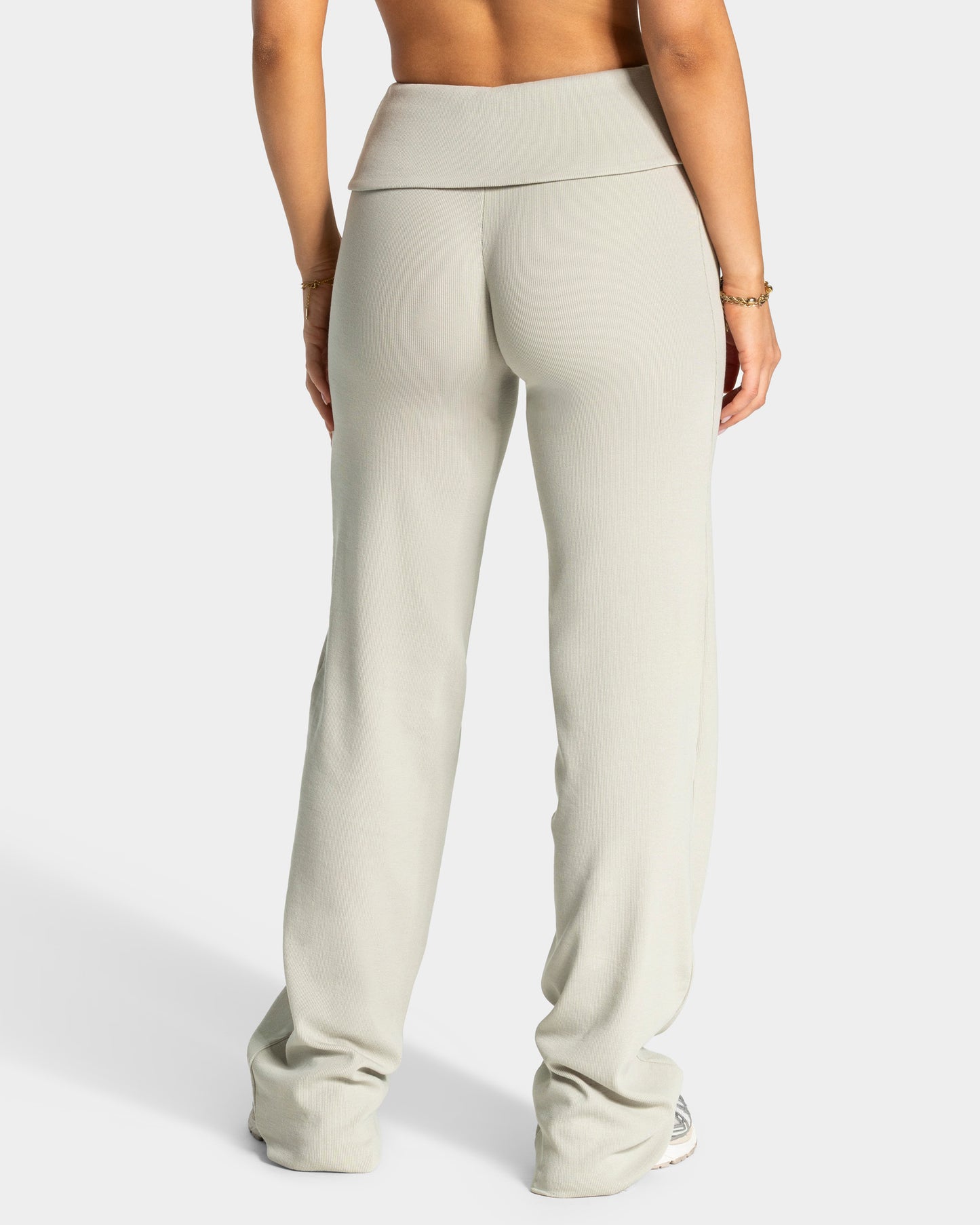Soft Ribbed Foldover Straight Leg Pants Regular ''Pistachio''