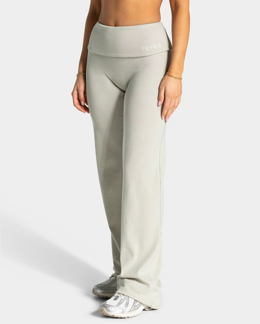 Pantaloni Soft Ribbed Foldover Straight Leg Tall “Pistacchio''