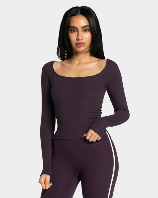 Maglia a manica lunga Soft Ribbed “Blackberry”