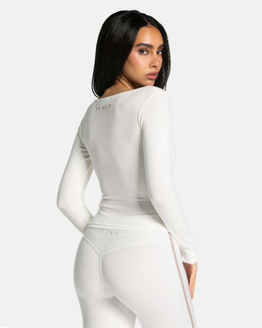 Soft Ribbed Longsleeve "Off White"