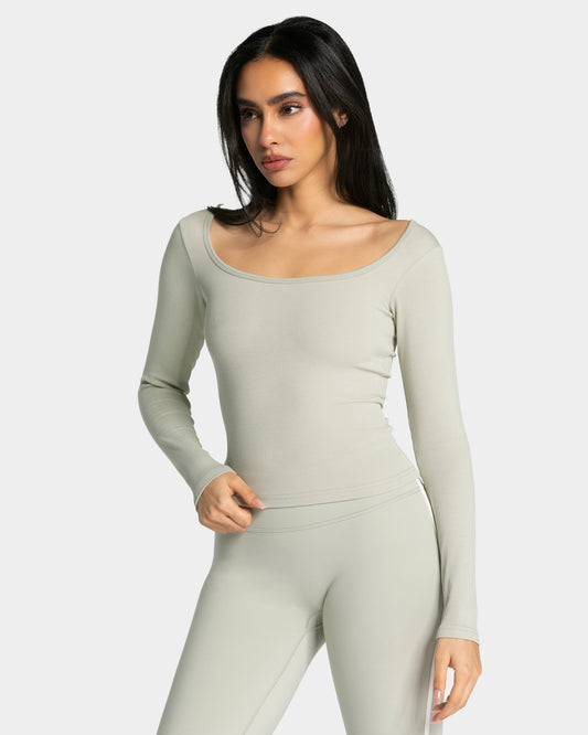 Soft Ribbed Longsleeve ‘Pistachio’