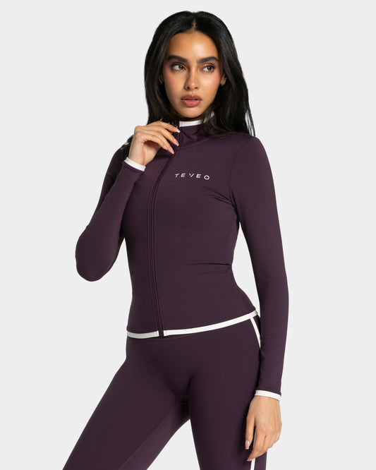 Veste de sport zippée sculptante Soft « Blackberry »